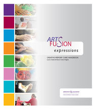 Image of a book cover with pictures of art activities and the title Arts Fusion Expressions