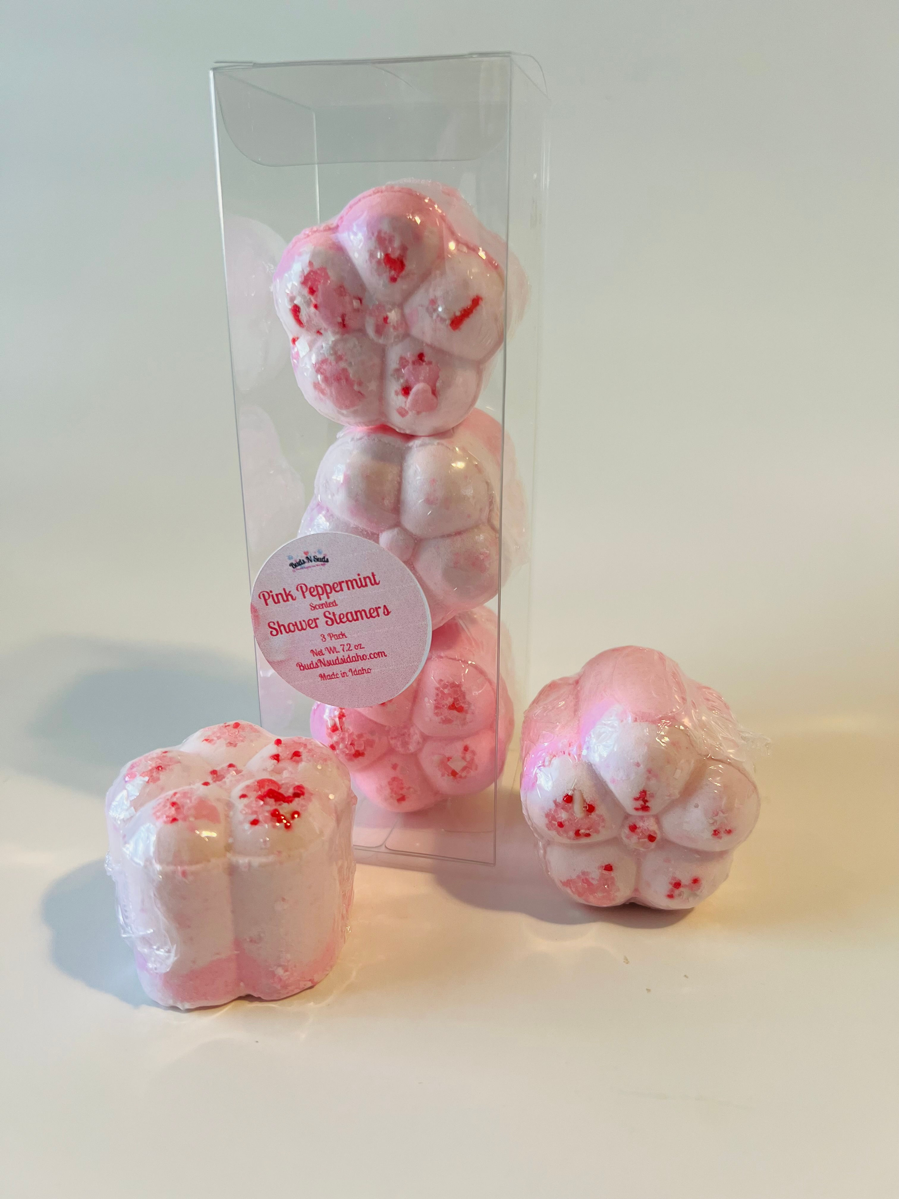 Pink Peppermint Scented Shower Steamers pack