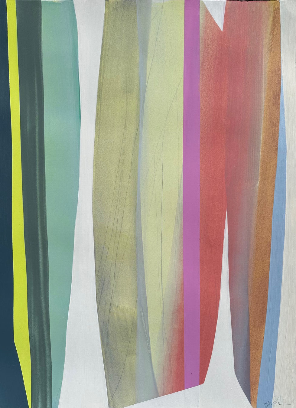 'stay tuned,' 22x30 acrylic on paper