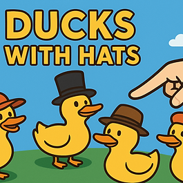 ducks with hats