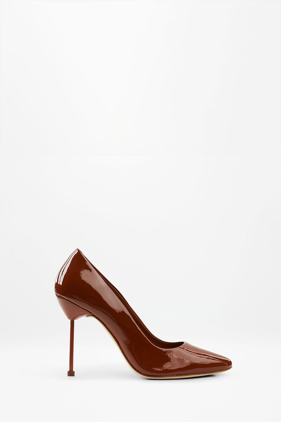 Vic Brown pointed-toe pumps in chocolate patent leather
