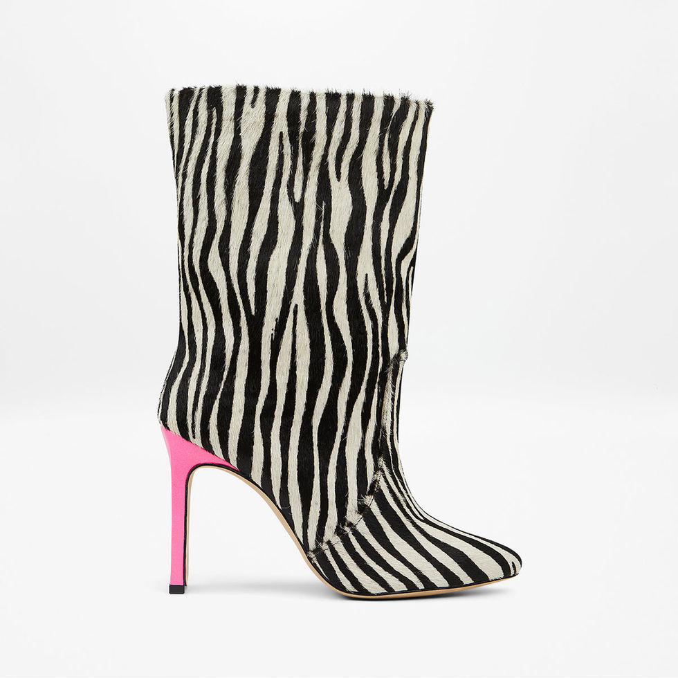 comfortable zebra boots available at Printemps New York