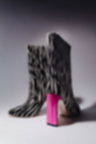 Kate Zebra statement boots in faux zebra leather