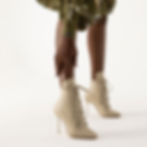Giovana Biju beige leather boots with metallic stiletto heels