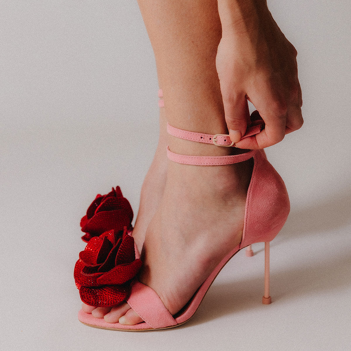 pink heeled shoes for bride