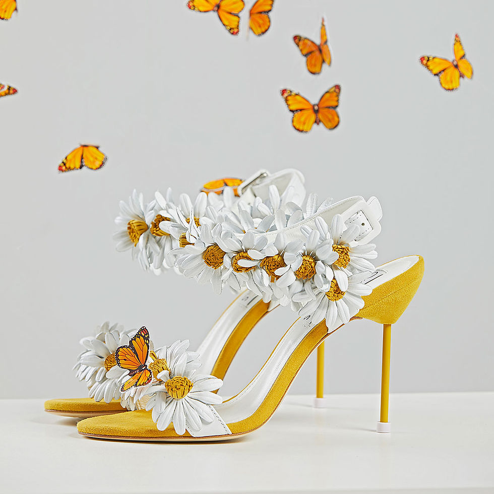 designer high heels with 36 daisies