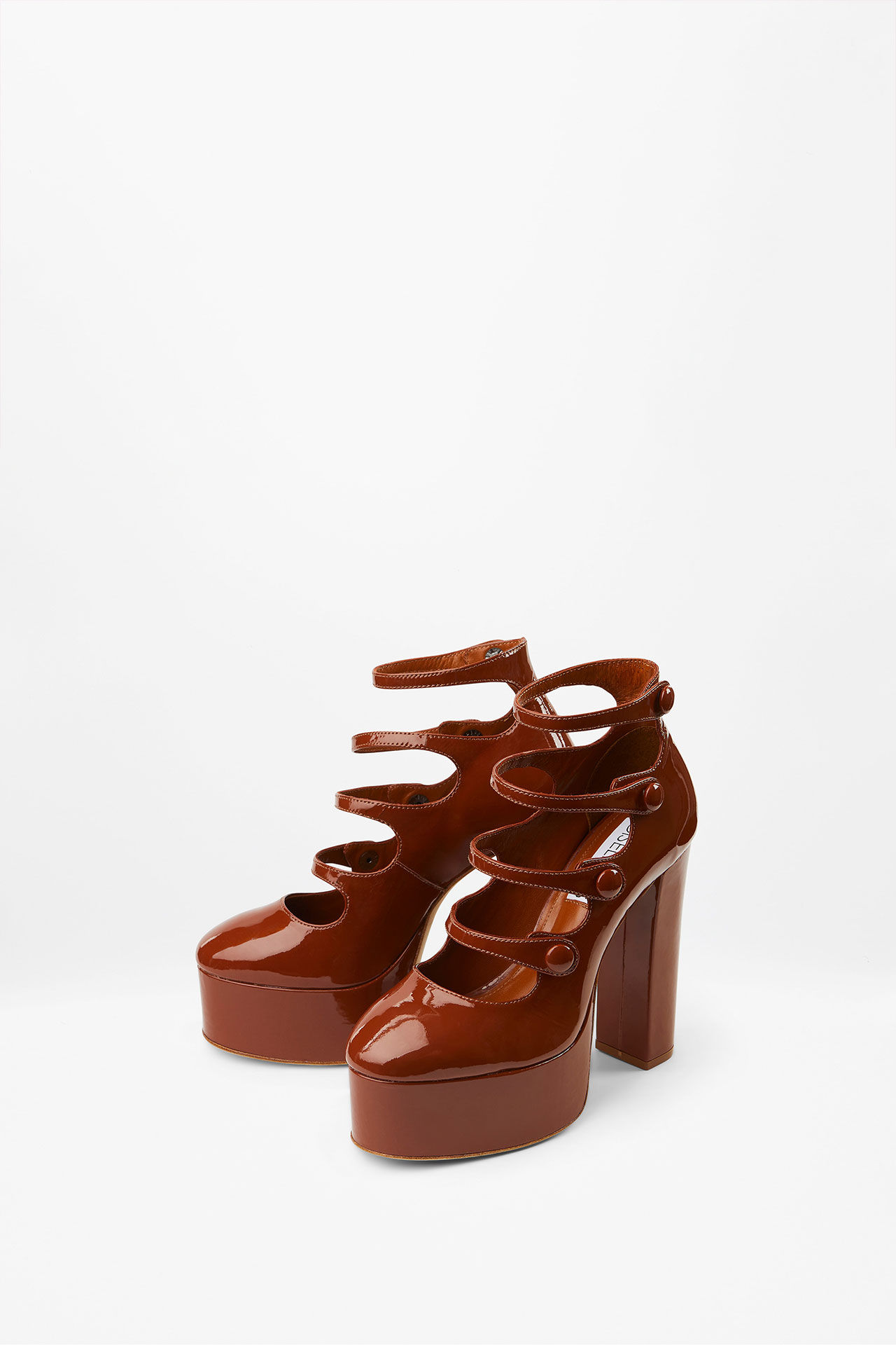 brown handcrafted and exclusive platform shoes