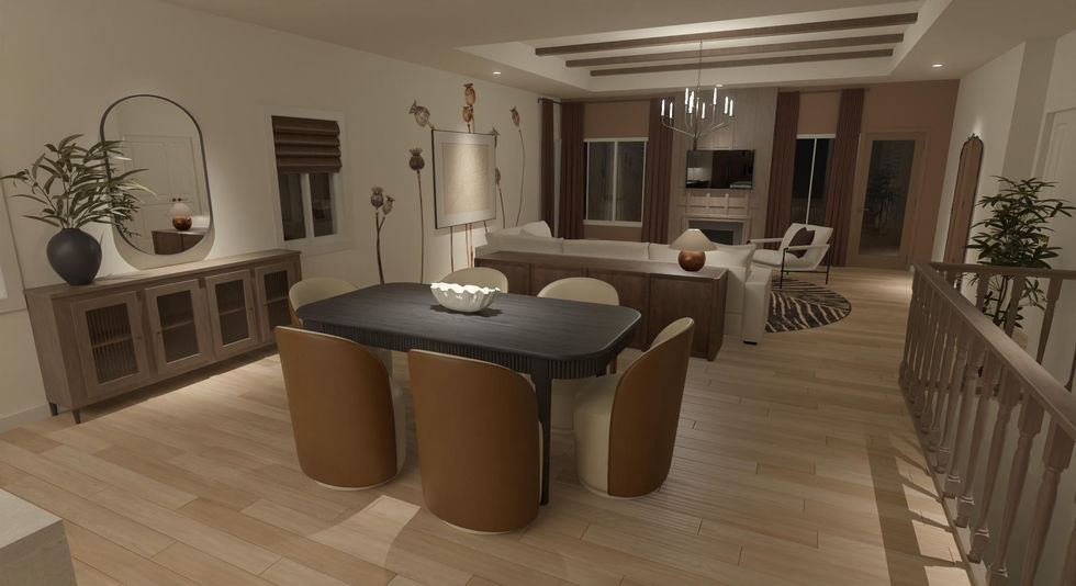 Living room and dinning room night