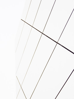 A linearly aesthetic image of dark lines fading in the upper left region on a light gray background.