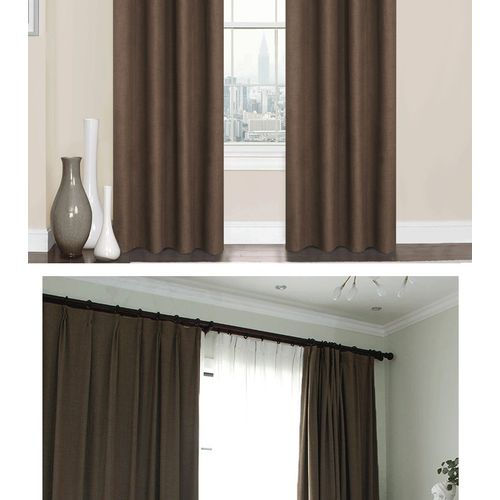 Miniature : CASA-DJIJOU 2 Panneaux De Rideau Occultants - Marron Chocolat -145 X 280 cm