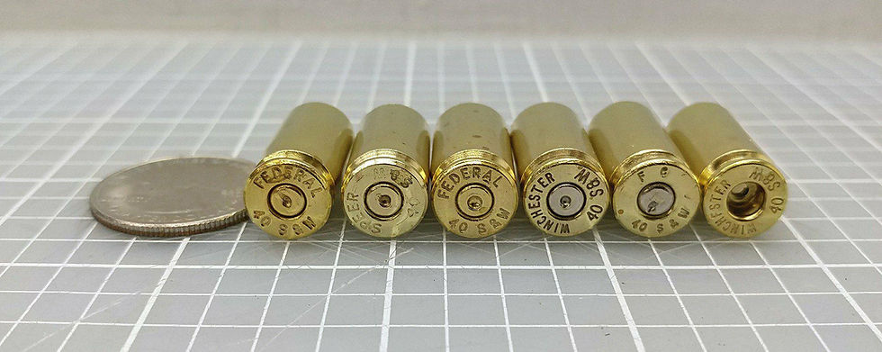 Thumbnail: 40 S&W Cleaned Reloading Pistol Brass Cases, Mixed Headstamps, Previously Fired