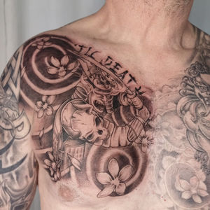 Samurai chest panel with Cherry Blossoms