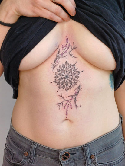 Lavendar with mandala on the solar plexus