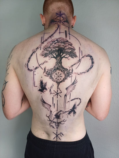 Viking inspired back piece