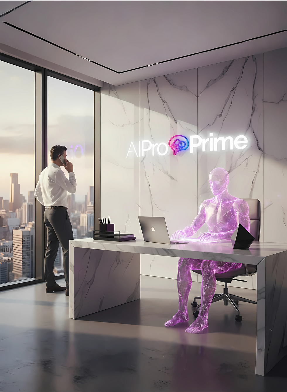 Agente conversacional con IA atendiendo clientes 24/7 (ilustración conceptual)