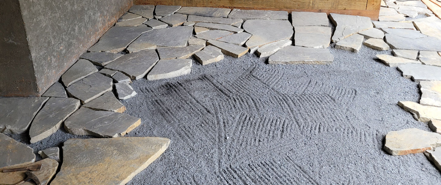 Flagstone and Crushed Blue Slate Patio