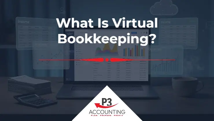 a modern workspace featuring a computer displaying bookkeeping software