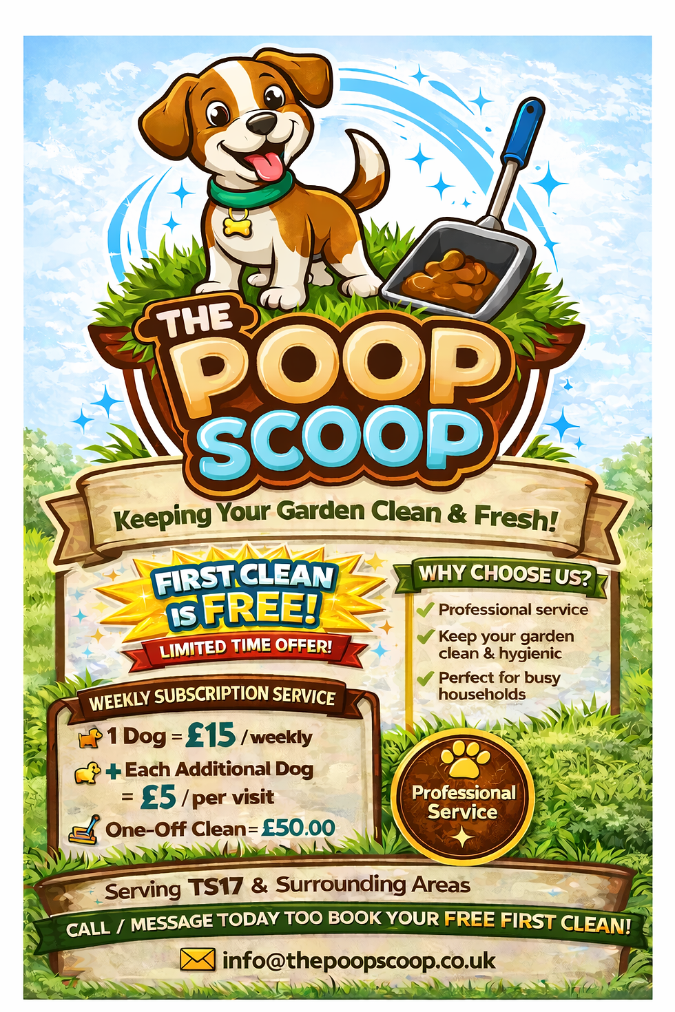 The Poop Scoop flyer design