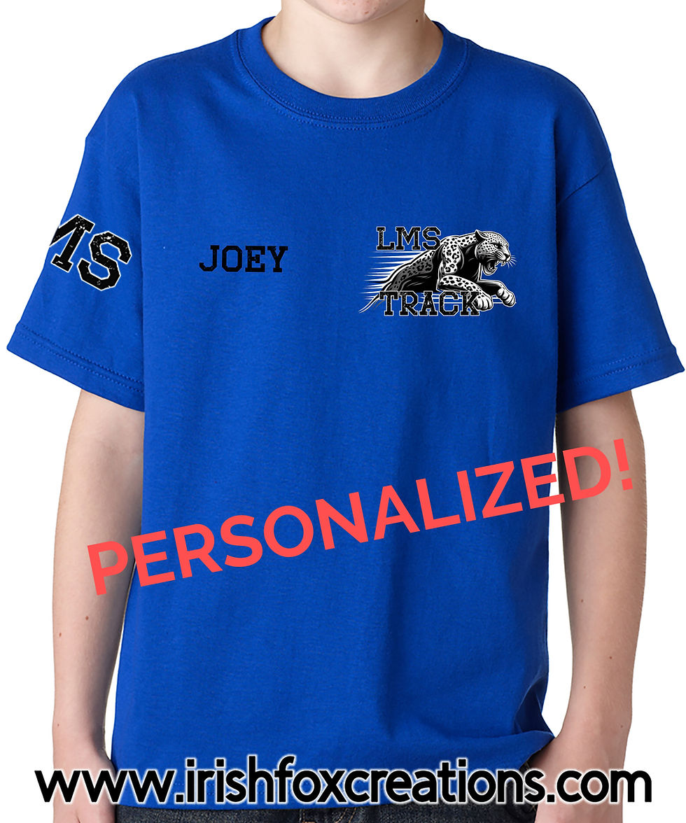 Thumbnail: LMS Track Team Gear- Design #1- Personalized T-Shirt
