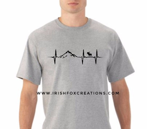 Mountain Heartbeat with Moose T-Shirts, Tanks & Sweatshirts