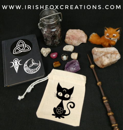 Magic Black Cat Crystal Pouch