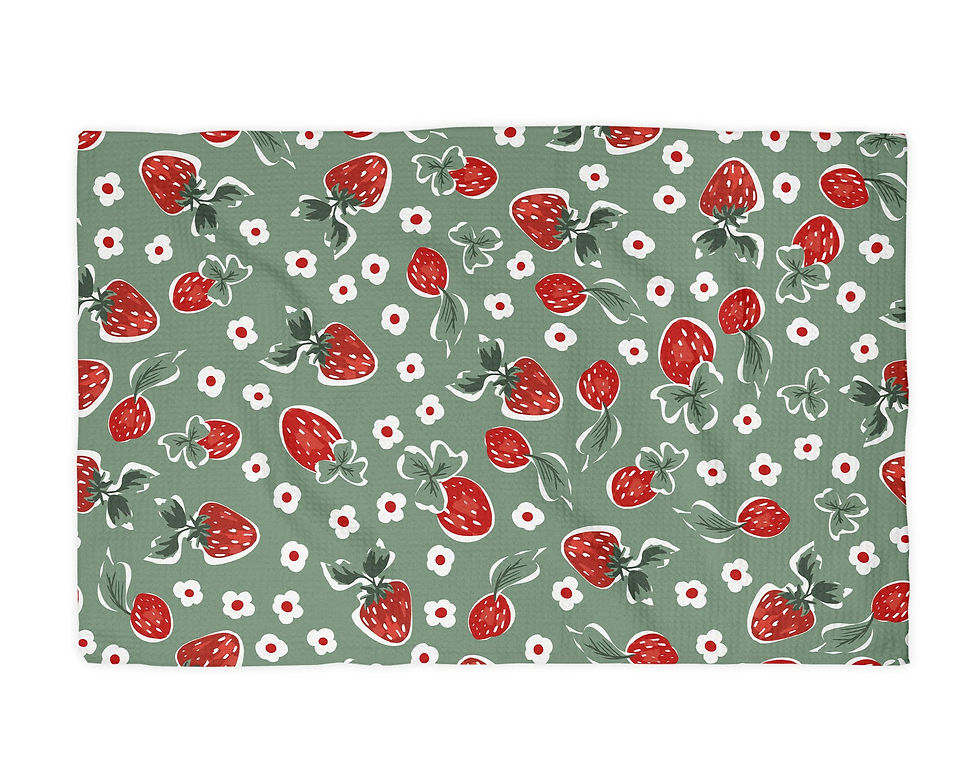 Thumbnail: Strawberry Summer Fruit Market Berry Kitchen Towel Waffle