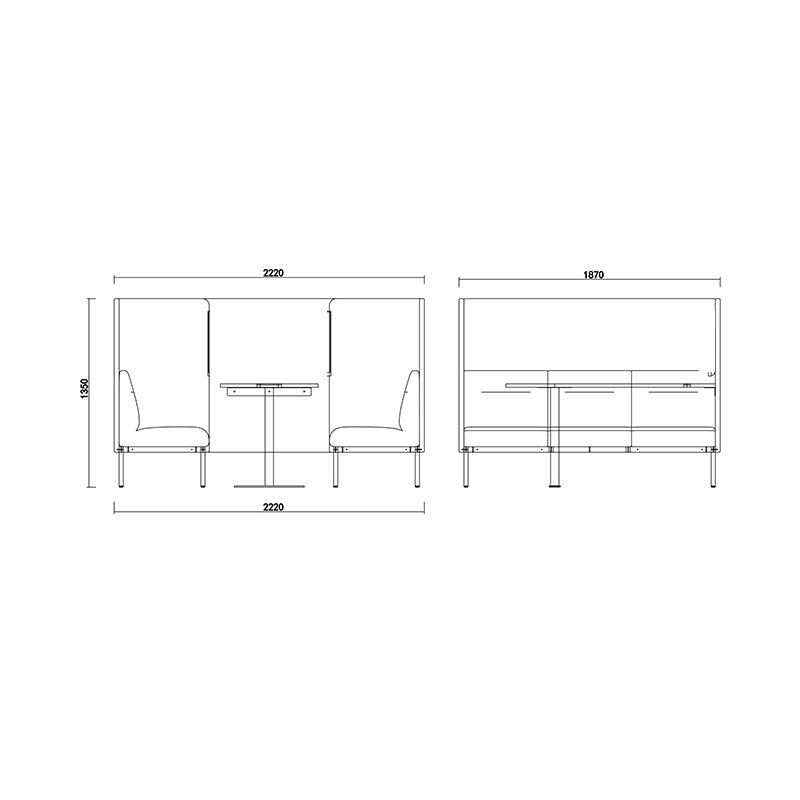 Thumbnail: Santo -3 Seater Privacy Sofa with Table