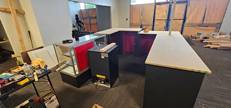 Reception Desk almost complete.