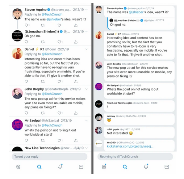Twitter v Twitter - images from TechCrunch