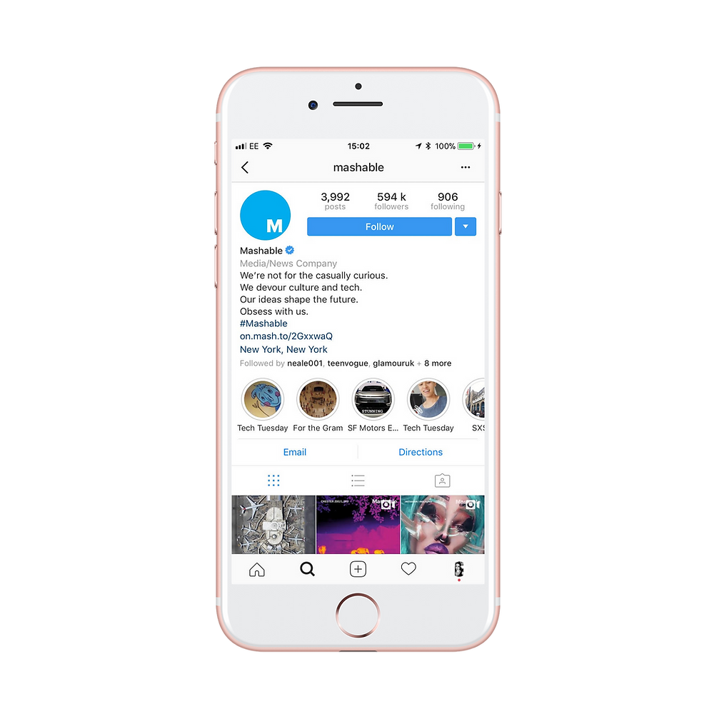 Mashable Instagram stories