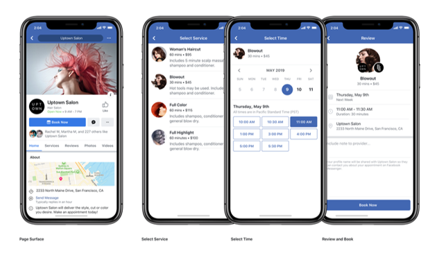Booking on Facebook