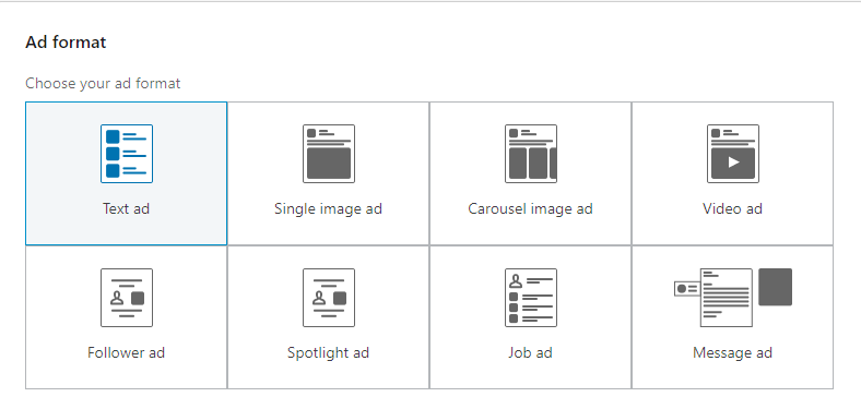 LinkedIn ad formats