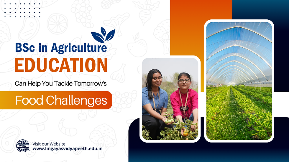 BSc Agriculture Tackle Tomorrow's Food Challenges