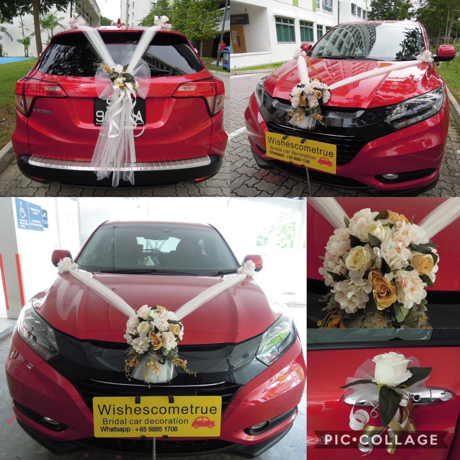 Singapore Wedding Car Decoration Bridal Car Deco Wishescometrue