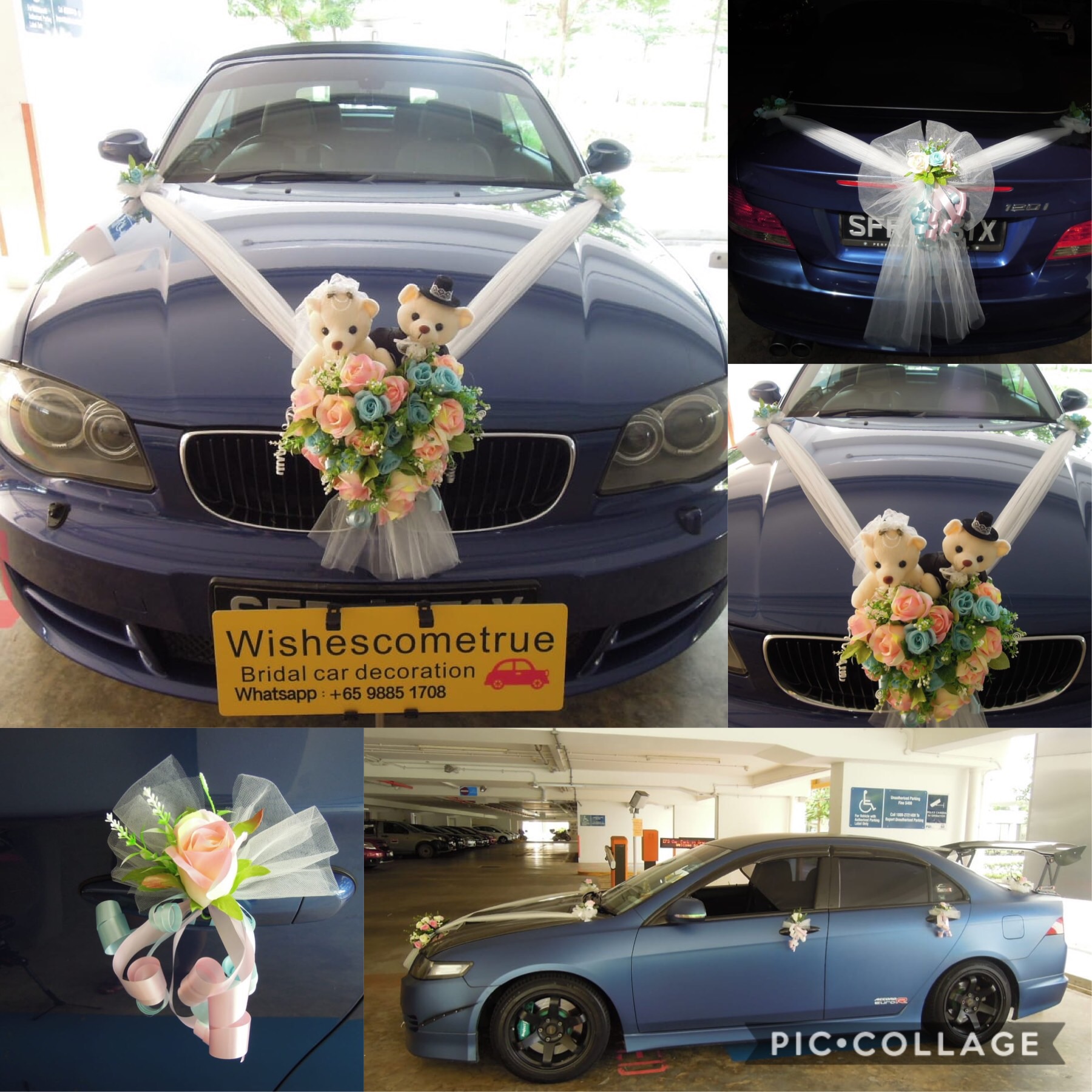 Singapore Wedding Car Decoration Bridal Car Deco Wishescometrue