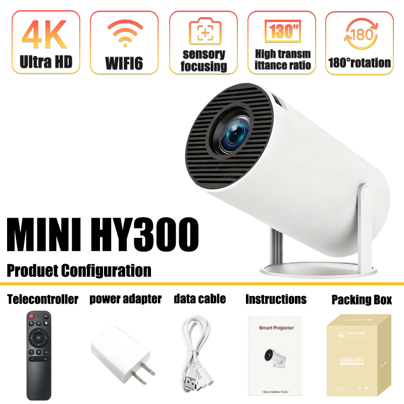 Miniatura: 2026 HY300 Outdoor portable LED Projector 4KWifi 1080P 1280 720P HD Home Cinema
