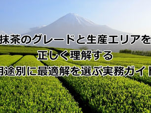 抹茶のグレードと生産エリアを正しく理解する――用途別に最適解を選ぶ実務ガイド