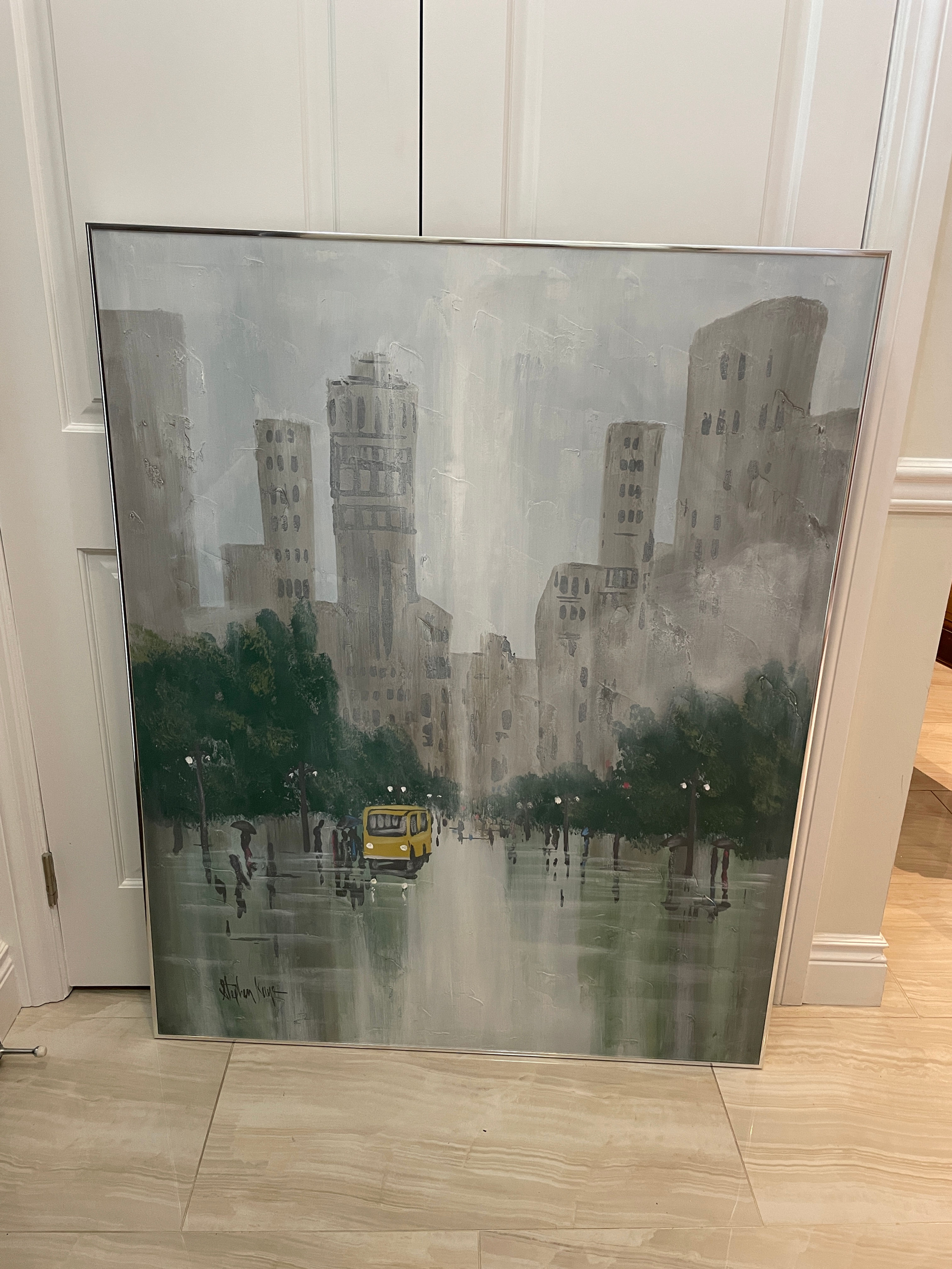Lot 32 - Framed Canvas Art by Stephen Kaye - City Scene