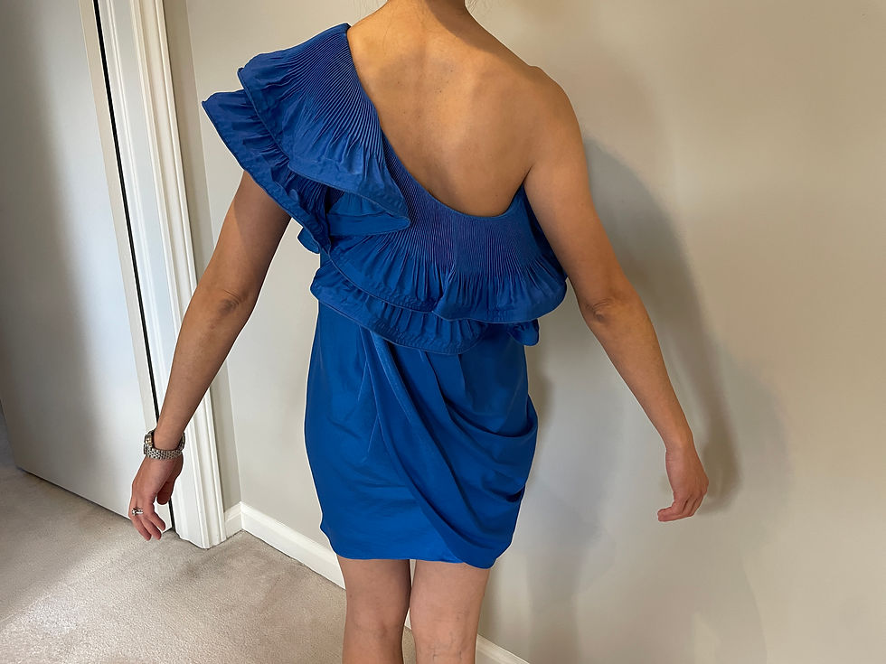 Thumbnail: Lot 32 - BCBG Blue One-Shoulder Dress (Size 2)