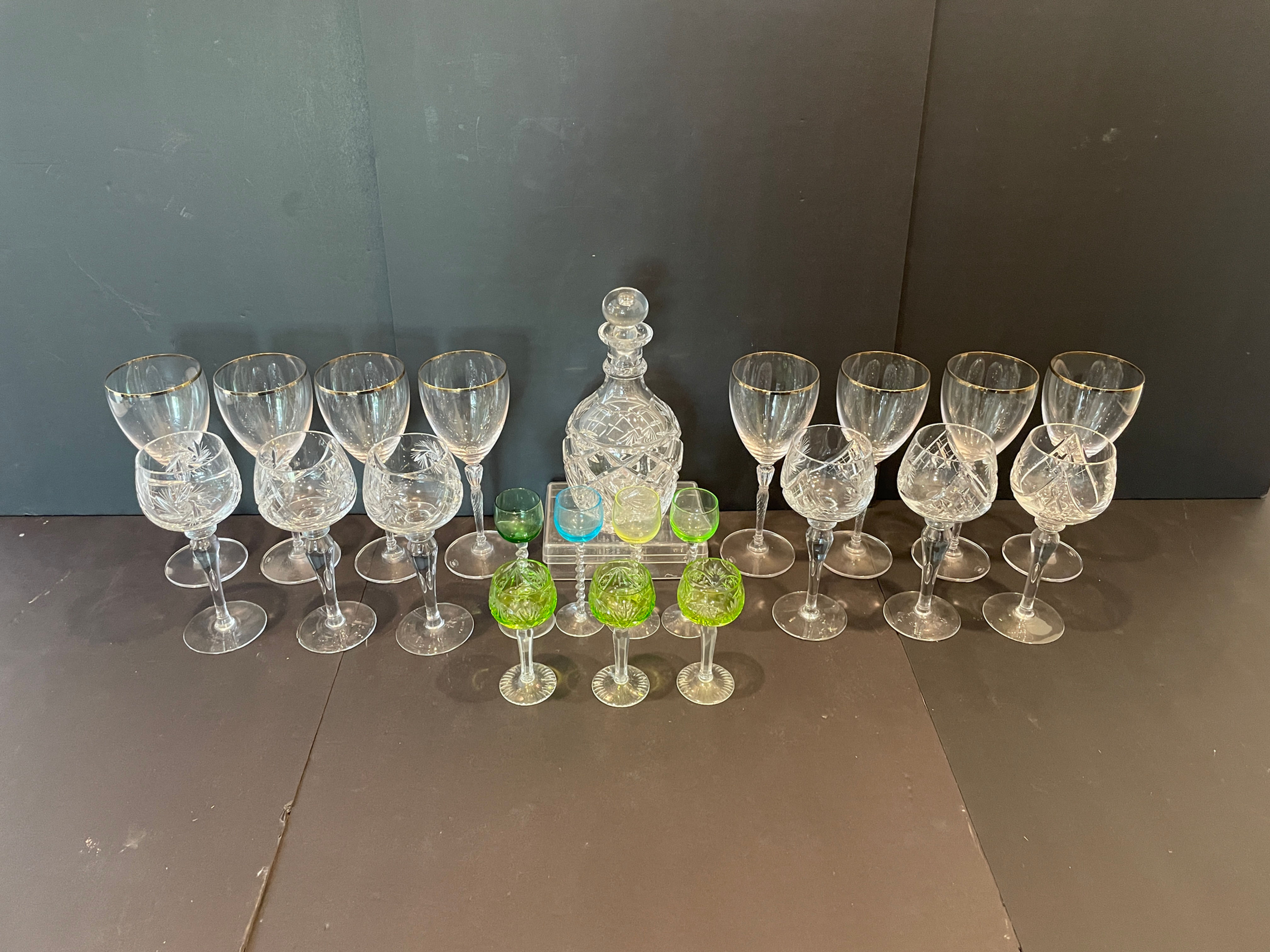 Lot 53 - Crystal Decanter & Stemware (22 Pieces)