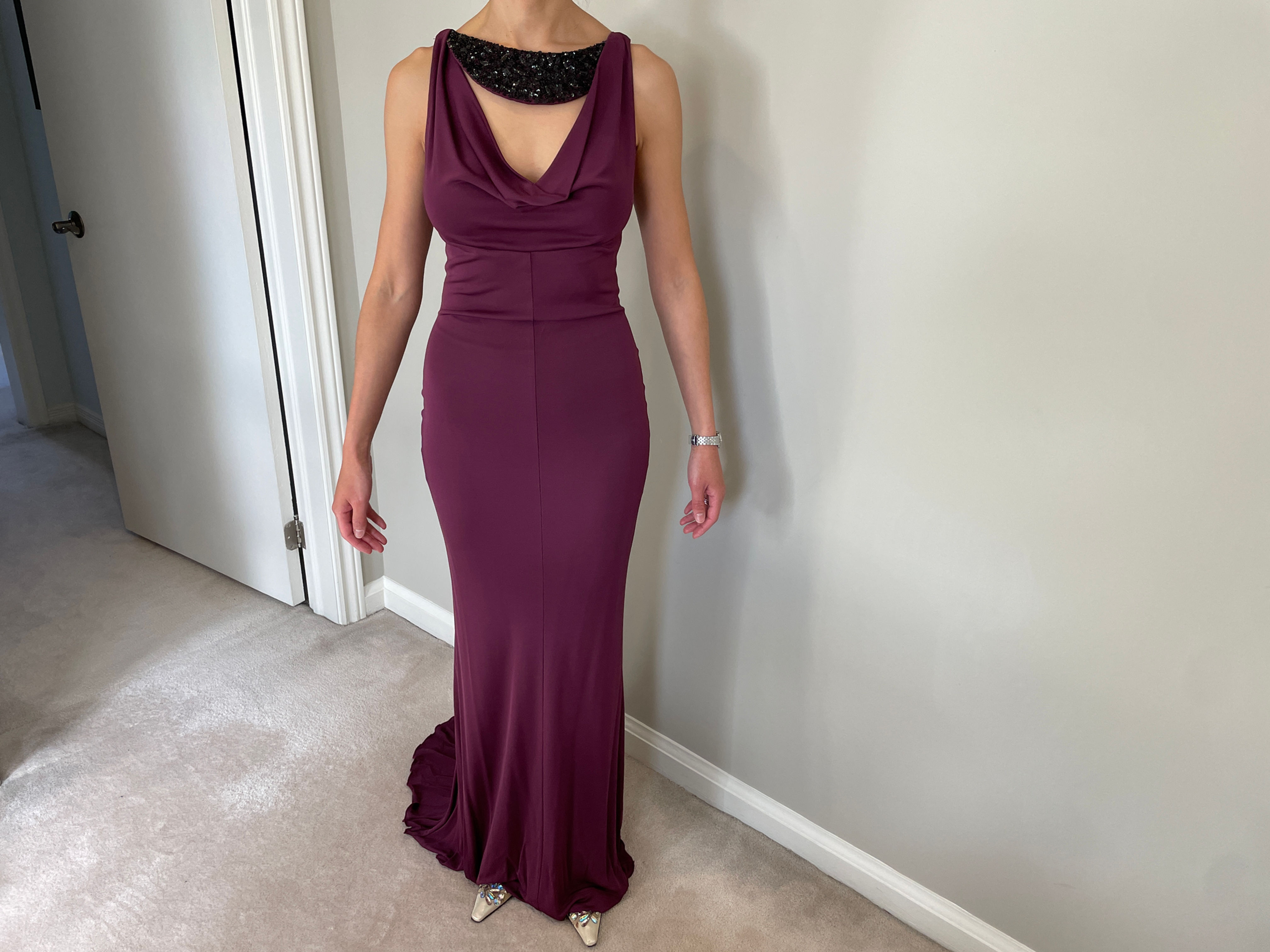 Lot 33 - Andy The Anh Aubergine Colour Evening Gown (Size 2)