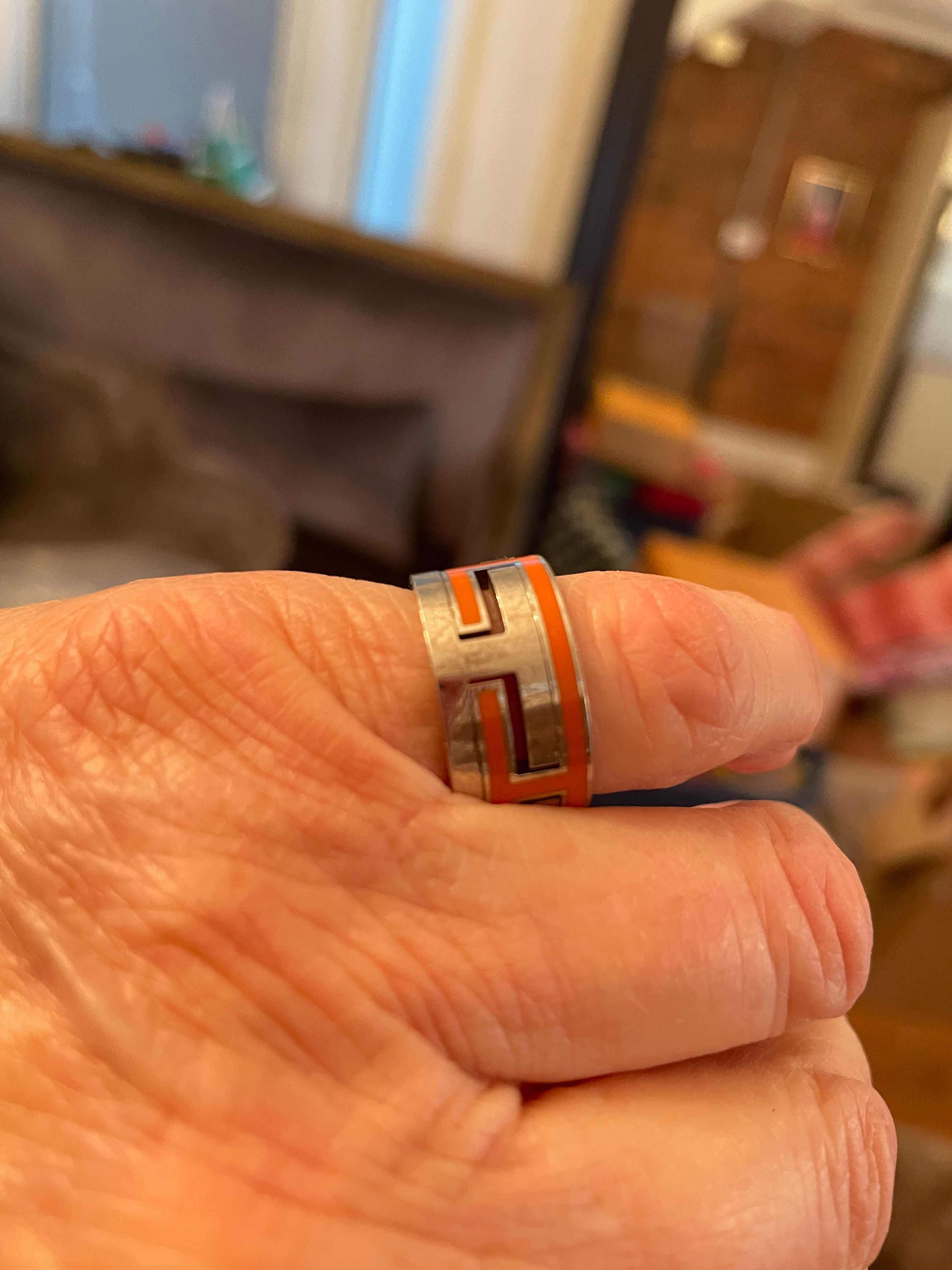Lot 40 - Authentic Hermes Sterling Ring - Retail $850 (Size 5)