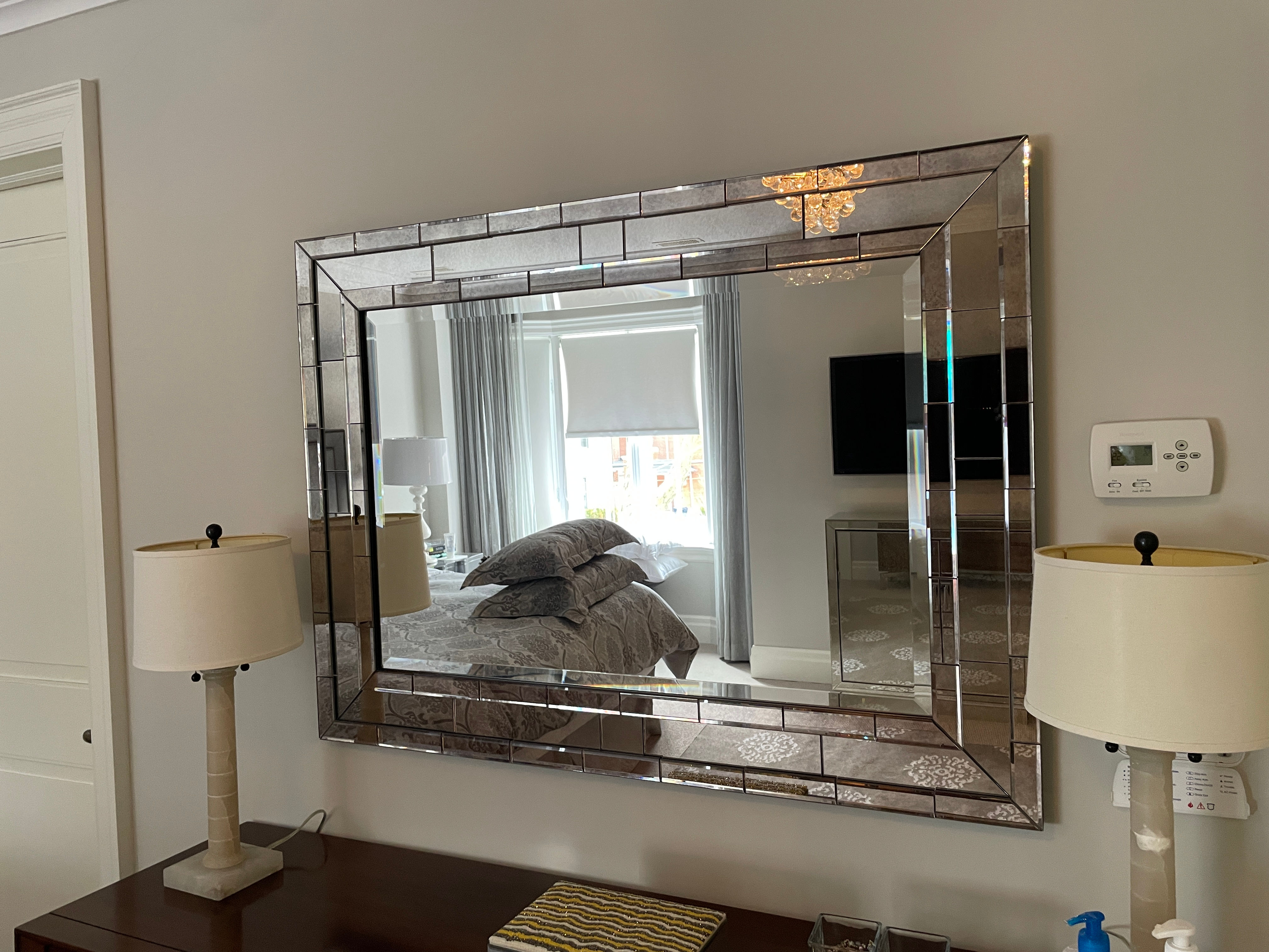 Lot 43 - Mirror w/ Mirrored Framed (Heavy!)