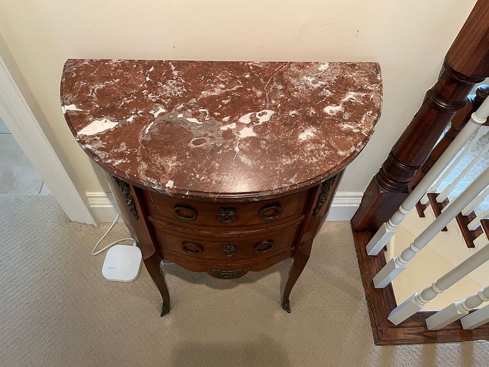 Thumbnail: Lot 48 - Petite Antique Demi-Lune Side Table (Retail $1,365)