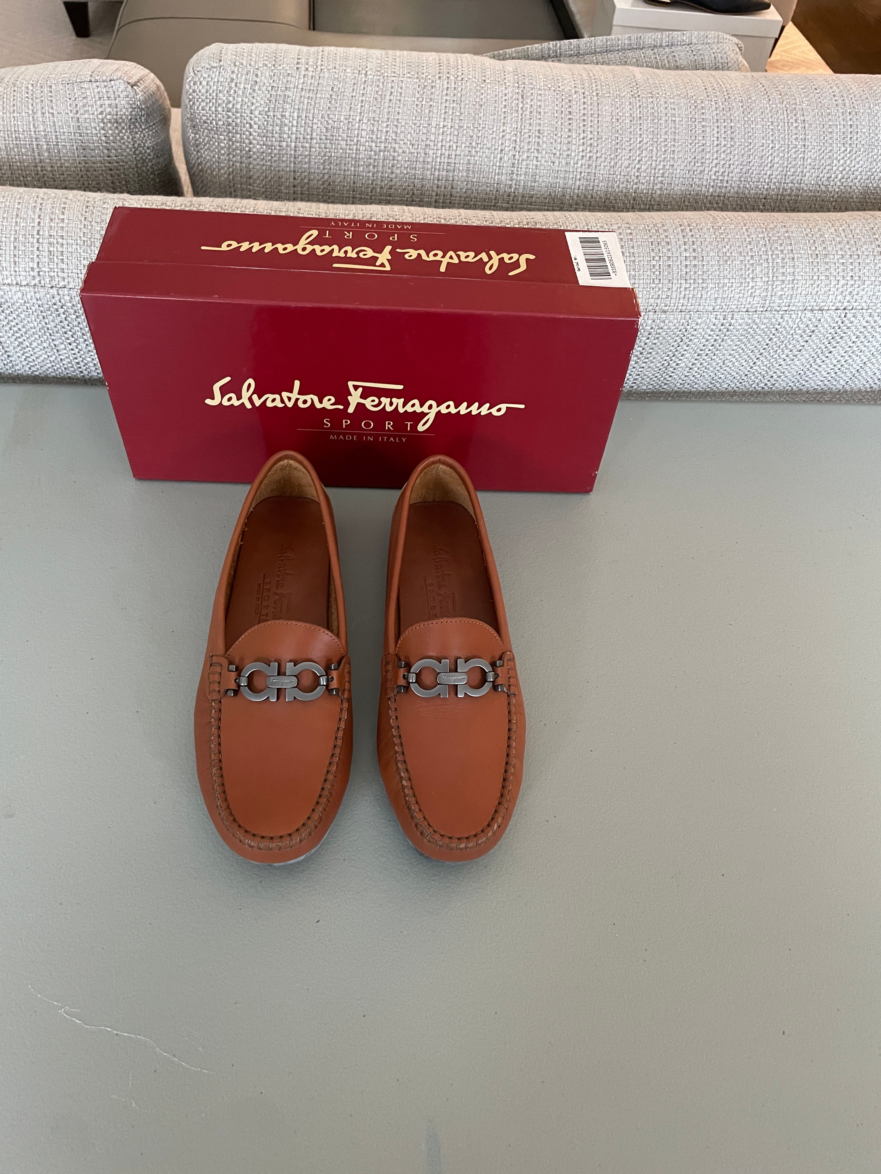 Lot 16 - Ferragamo Brown Loafers (Size 6.5) Retail $1,230.