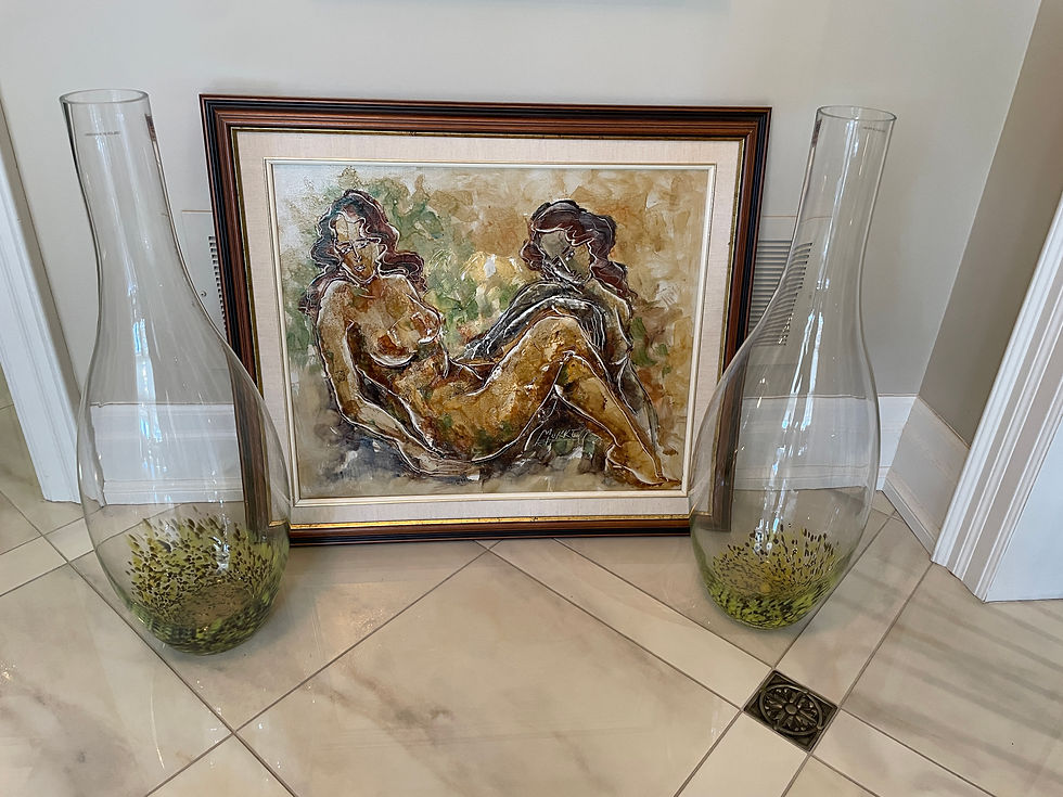 Thumbnail: Lot 84 - Art on Canvas of 2 Nudes, etc.
