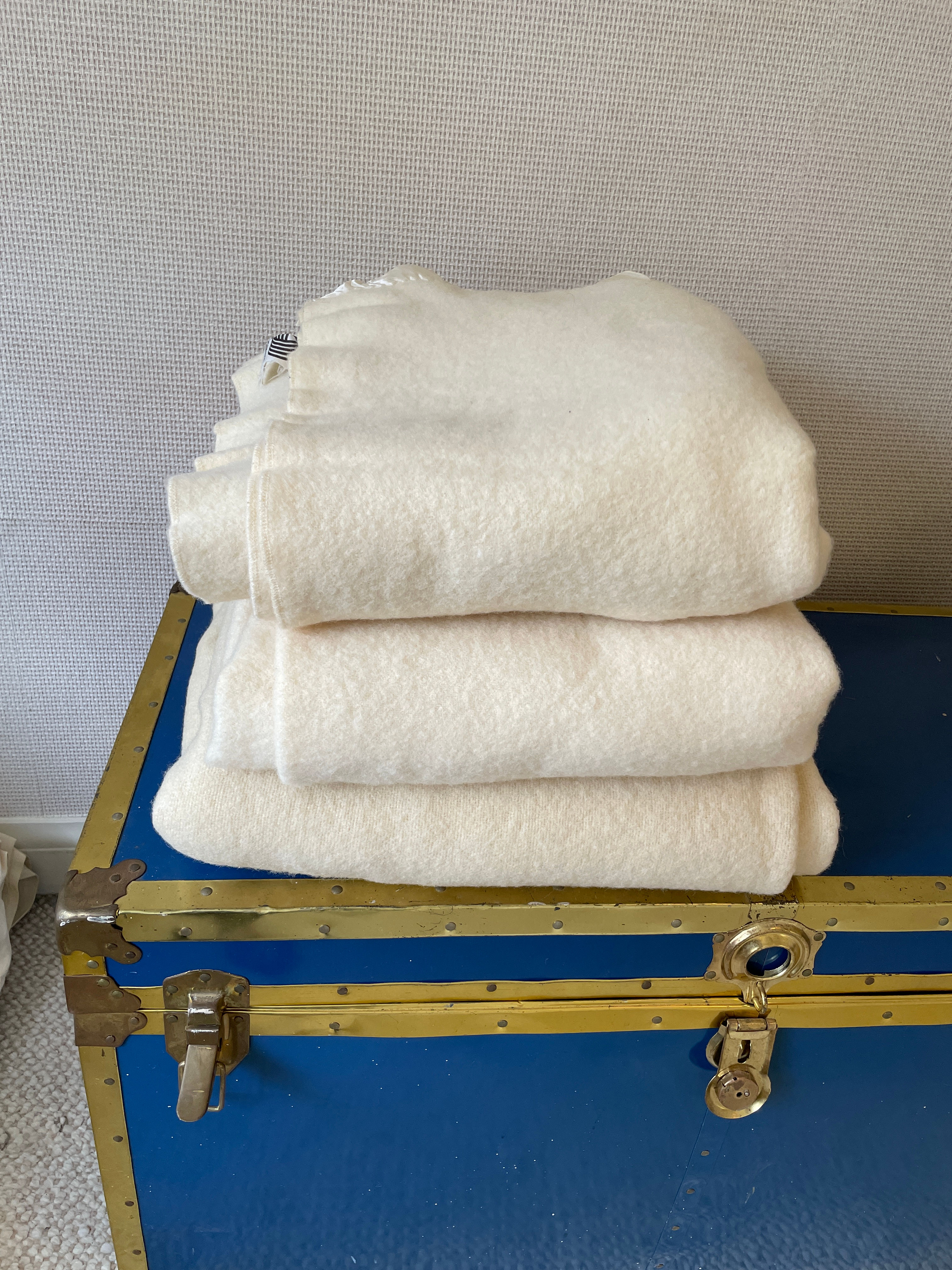 Lot 39 - Vintage English Wool Twin & Queen Blankets