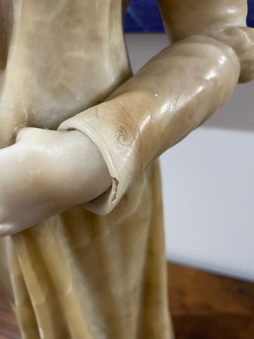 Thumbnail: Lot 58 - Marble Sculpture of Female Holding Book