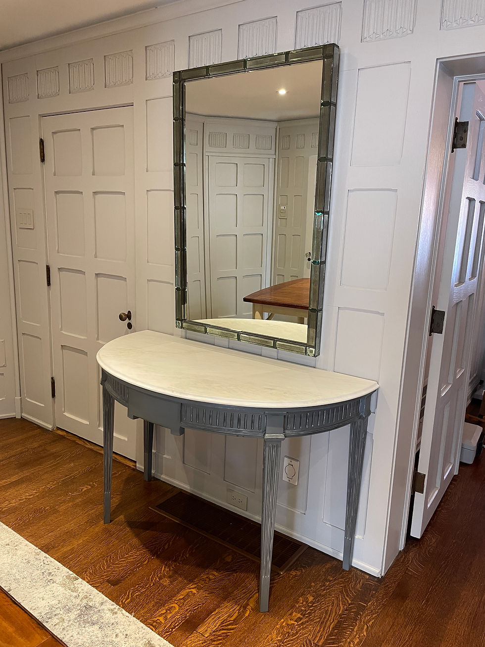 Thumbnail: Lot 68 - Demi-Lune Marble Top Table (Retail $2,800)