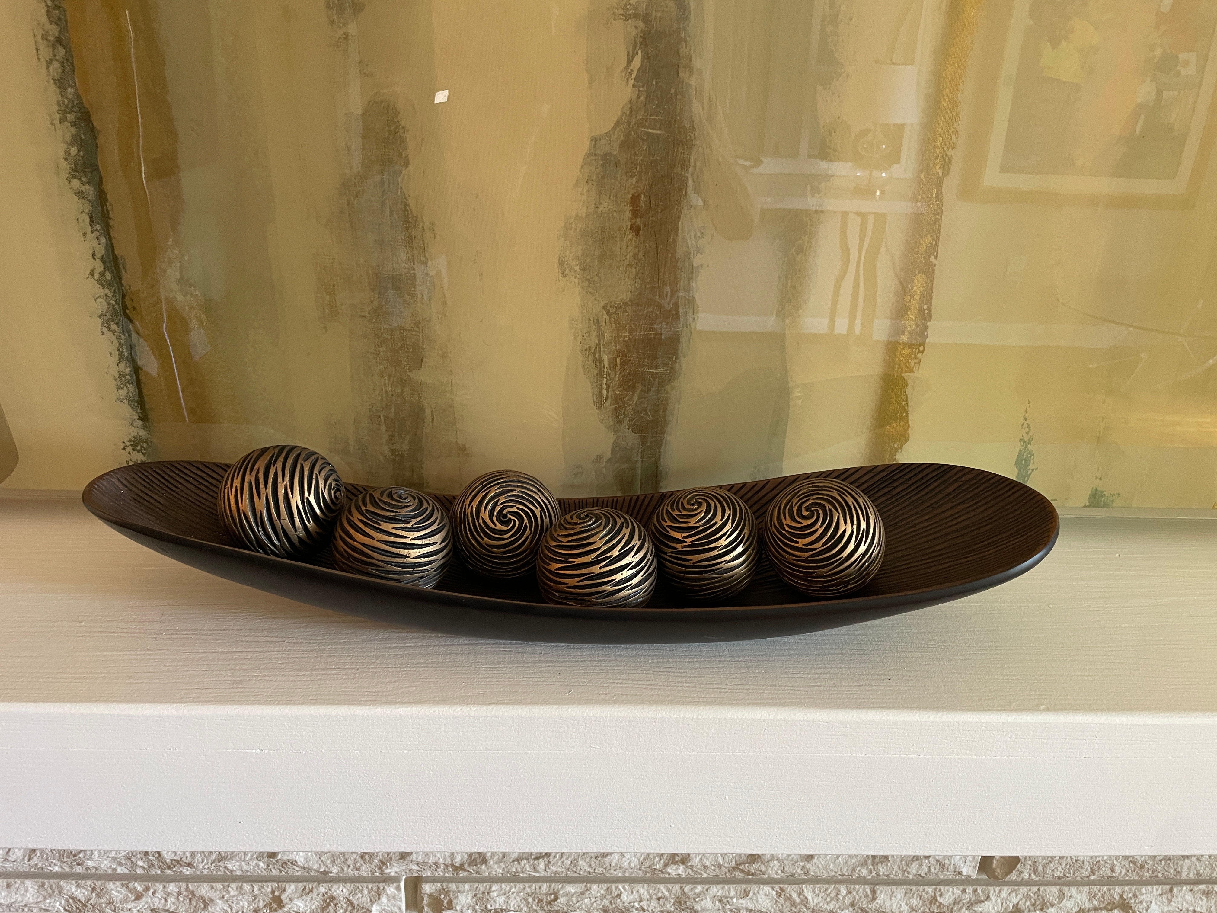 Lot 57 - Wood Tray w/ Decor Spheres